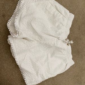 White Patterned Shorts